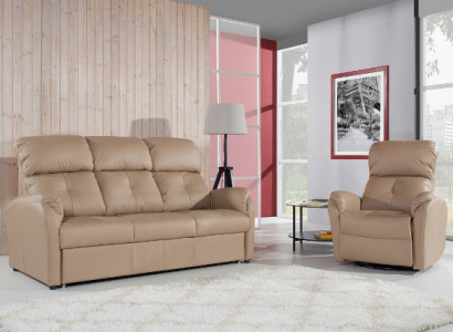 Sofagarnitur 3+2+1 Sitzer Set Sofa Polster Couch Leder Relax Elektrischer